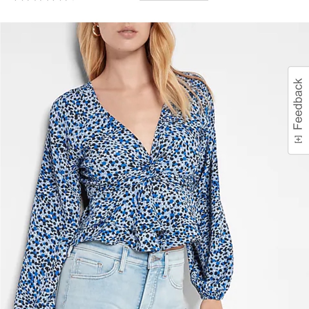Leopard Print Twist Front Tiered Ruffle Peplum Top NWT